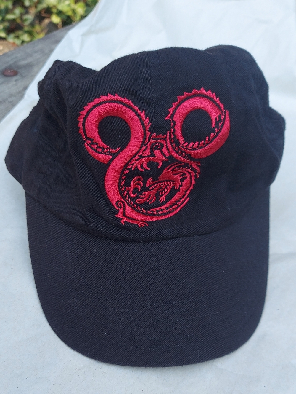 Kids Black Cap with Red Dragon Embroidery